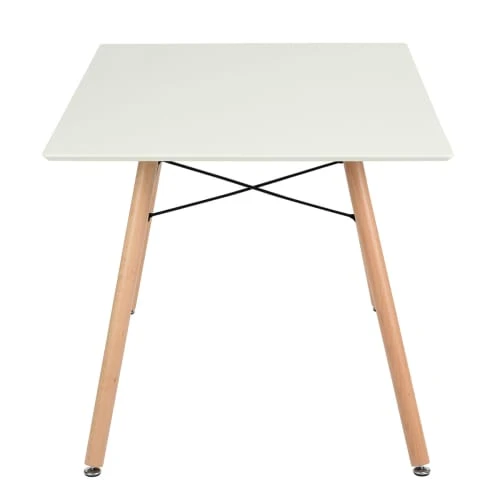 Urban Meuble Tables à Manger Table à Manger Blanc Rectangulaire Scandinave Pied En Bois 110*70cm 8 Urban Meuble Tables à Manger Table à Manger Blanc Rectangulaire Scandinave Pied En Bois 110*70cm – Image 6