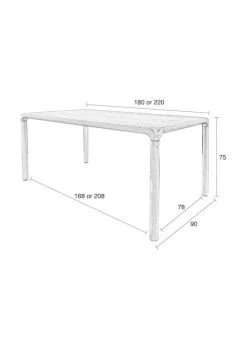 Zuiver Tables à Manger Table à Manger Bois 220x90 Bois Foncé -Marquee Magasin table a manger bois 220x90 bois fonce 4