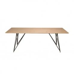 MACABANE Tables à Manger Table à Manger Bois Chêne Pieds Croisés Métal Noir L220 -Marquee Magasin table a manger bois chene pieds croises metal noir l220 5