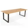 Oviala Tables à Manger Table à Manger Bois Noir Pied Forme U 240 X 95 X 75 Cm