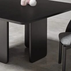 TEULAT Tables à Manger Table à Manger Carrée En Bois 137x137cm Noir -Marquee Magasin table a manger carree en bois 137x137cm noir 5