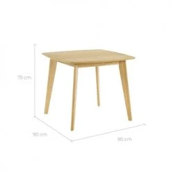 Rendez Vous Déco Tables à Manger Table à Manger Carrée En Bois Clair, 4 Personnes -Marquee Magasin table a manger carree en bois clair 4 personnes 3