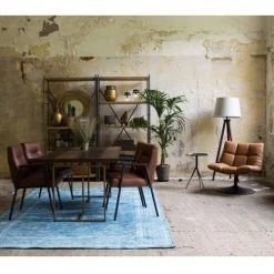 Dutchbone Tables à Manger Table à Manger Chevrons Bois Et Laiton 180x90 Cm -Marquee Magasin table a manger chevrons bois et laiton 180x90 cm 3