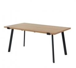 Baita Tables à Manger Table à Manger Effet Chêne Et Métal Noir 160cm
