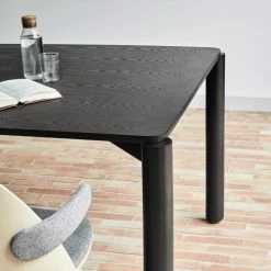 TEULAT Tables à Manger Table à Manger En Bois 180x100cm Noir -Marquee Magasin table a manger en bois 180x100cm noir 4