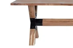 GINER Y COLOMER Tables à Manger Table à Manger En Bois D'acacia Naturel Et Details En Metal -Marquee Magasin table a manger en bois d acacia naturel et details en metal 2