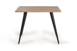 GINER Y COLOMER Tables à Manger Table à Manger En Bois D'acacia Naturel Et Pieds En Métal Noir