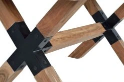 GINER Y COLOMER Tables à Manger Table à Manger En Bois D'acacia Naturel Et Pieds En Métal Noir -Marquee Magasin table a manger en bois d acacia naturel et pieds en metal noir 45