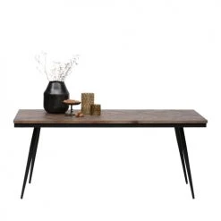 Bepurehome Tables à Manger Table à Manger En Bois De Teck Recyclé Et Métal 180x90cm Naturel -Marquee Magasin table a manger en bois de teck recycle et metal 180x90cm naturel 2