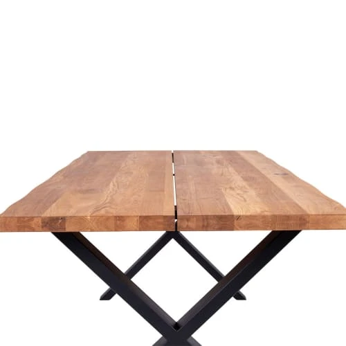 House Nordic Tables à Manger Table à Manger En Bois Et Métal 200x95cm Bois Clair Et Noir 7 House Nordic Tables à Manger Table à Manger En Bois Et Métal 200x95cm Bois Clair Et Noir – Image 5