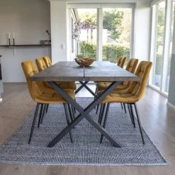 House Nordic Tables à Manger Table à Manger En Bois Et Métal 200x95cm Bois Foncé Et Noir -Marquee Magasin table a manger en bois et metal 200x95cm bois fonce et noir 1