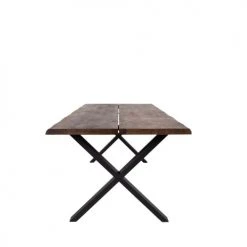 House Nordic Tables à Manger Table à Manger En Bois Et Métal 200x95cm Bois Foncé Et Noir -Marquee Magasin table a manger en bois et metal 200x95cm bois fonce et noir 3