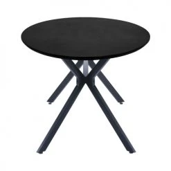 Woood Tables à Manger Table à Manger En Bois Et Métal 220x100cm Noir -Marquee Magasin table a manger en bois et metal 220x100cm noir 1