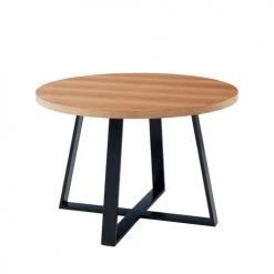 Drawer Tables à Manger Table à Manger En Bois Et Métal D120cm Bois Clair -Marquee Magasin table a manger en bois et metal d120cm bois clair 2