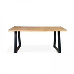 Oviala Tables à Manger Table à Manger En Bois Noir 160 X 95 X 75 Cm -Marquee Magasin table a manger en bois noir 160 x 95 x 75 cm 4