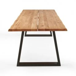 Oviala Tables à Manger Table à Manger En Bois Noir 200 X 95 X 75 Cm -Marquee Magasin table a manger en bois noir 200 x 95 x 75 cm 3