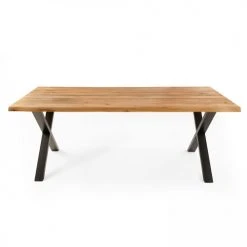 Oviala Tables à Manger Table à Manger En Bois Noir Forme Trapèze 160 X 95 X 75 Cm -Marquee Magasin table a manger en bois noir forme trapeze 160 x 95 x 75 cm 2