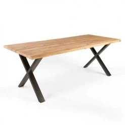 Oviala Tables à Manger Table à Manger En Bois Noir Forme Trapèze 160 X 95 X 75 Cm