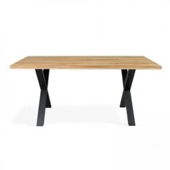 Oviala Tables à Manger Table à Manger En Bois Noir Pied Forme X 200 X 95 X 75 Cm -Marquee Magasin table a manger en bois noir pied forme x 200 x 95 x 75 cm 4