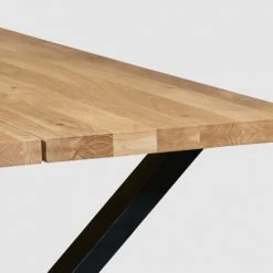 Oviala Tables à Manger Table à Manger En Bois Noir Pied Forme X 200 X 95 X 75 Cm -Marquee Magasin table a manger en bois noir pied forme x 200 x 95 x 75 cm 5