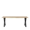Woood Tables à Manger Table à Manger En Bois Piétement En X 220x90cm Naturel -Marquee Magasin table a manger en bois pietement en x 220x90cm naturel