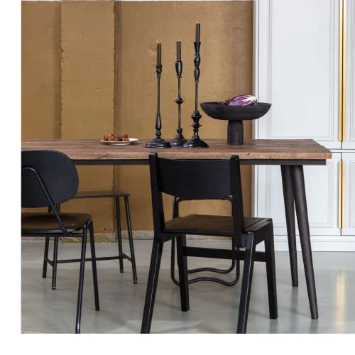 Bepurehome Tables à Manger Table à Manger En Bois Recyclé Et Métal 180x90cm 6 Bepurehome Tables à Manger Table à Manger En Bois Recyclé Et Métal 180x90cm – Image 4