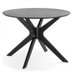 Oviala Tables à Manger Table à Manger En Chêne 105 Cm Noir
