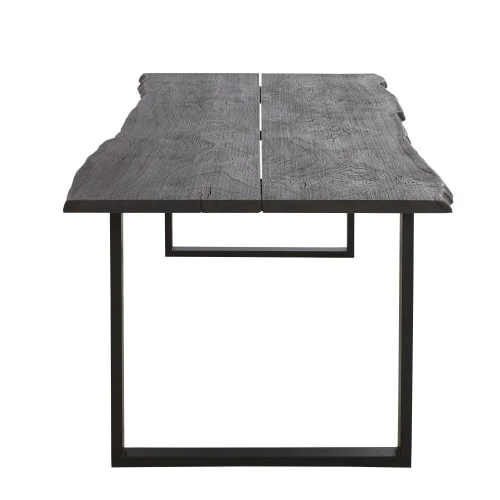 Maisons Du Monde Tables à Manger Table à Manger En Chêne Gris Ardoise Et Métal 8/10 Personnes L220 4 Maisons Du Monde Tables à Manger Table à Manger En Chêne Gris Ardoise Et Métal 8/10 Personnes L220 – Image 2