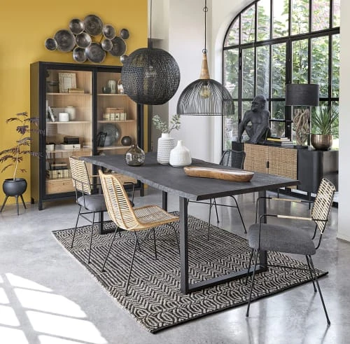 Maisons Du Monde Tables à Manger Table à Manger En Chêne Gris Ardoise Et Métal 8/10 Personnes L220 8 Maisons Du Monde Tables à Manger Table à Manger En Chêne Gris Ardoise Et Métal 8/10 Personnes L220 – Image 6