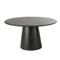 Maisons Du Monde Tables à Manger Table à Manger En Manguier Massif Noir 4/6 Personnes D140