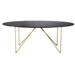 Maisons Du Monde Tables à Manger Table à Manger En Marbre Noir Et Métal 4/6 Personnes D200