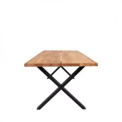 House Nordic Tables à Manger Table à Manger En Métal Et Bois Clair / Noir -Marquee Magasin table a manger en metal et bois clair noir 3