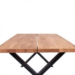 House Nordic Tables à Manger Table à Manger En Métal Et Bois Clair / Noir -Marquee Magasin table a manger en metal et bois clair noir 4