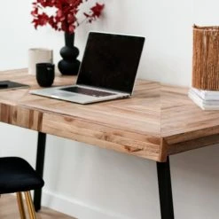 Drawer Tables à Manger Table à Manger En Métal Et Teck Recyclé 160x80cm -Marquee Magasin table a manger en metal et teck recycle 160x80cm 2