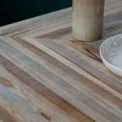 Drawer Tables à Manger Table à Manger En Métal Et Teck Recyclé 160x80cm -Marquee Magasin table a manger en metal et teck recycle 160x80cm 3