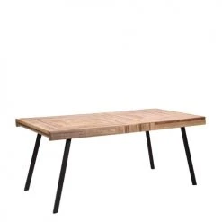 Drawer Tables à Manger Table à Manger En Métal Et Teck Recyclé 180x90cm -Marquee Magasin table a manger en metal et teck recycle 180x90cm 4