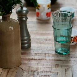 Drawer Tables à Manger Table à Manger En Métal Et Teck Recyclé 200x90cm Bois Clair Et Noir -Marquee Magasin table a manger en metal et teck recycle 200x90cm bois clair et noir 4