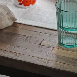 Drawer Tables à Manger Table à Manger En Métal Et Teck Recyclé 200x90cm Bois Foncé Et Noir -Marquee Magasin table a manger en metal et teck recycle 200x90cm bois fonce et noir 3