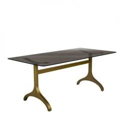 Dutchbone Tables à Manger Table à Manger En Métal Et Verre Trempé 180x90cm Noir Et Or -Marquee Magasin table a manger en metal et verre trempe 180x90cm noir et or 2