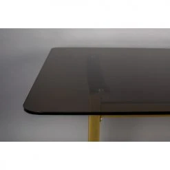 Dutchbone Tables à Manger Table à Manger En Métal Et Verre Trempé 180x90cm Noir Et Or -Marquee Magasin table a manger en metal et verre trempe 180x90cm noir et or 3