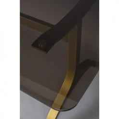 Dutchbone Tables à Manger Table à Manger En Métal Et Verre Trempé 180x90cm Noir Et Or -Marquee Magasin table a manger en metal et verre trempe 180x90cm noir et or 5