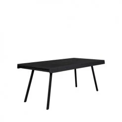 Drawer Tables à Manger Table à Manger En Teck Recyclé 160x78cm Noir -Marquee Magasin table a manger en teck recycle 160x78cm noir 1