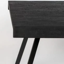 Drawer Tables à Manger Table à Manger En Teck Recyclé 160x78cm Noir -Marquee Magasin table a manger en teck recycle 160x78cm noir 2