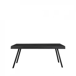 Drawer Tables à Manger Table à Manger En Teck Recyclé 160x78cm Noir