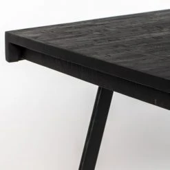 Drawer Tables à Manger Table à Manger En Teck Recyclé 160x78cm Noir -Marquee Magasin table a manger en teck recycle 160x78cm noir 3