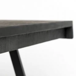 Drawer Tables à Manger Table à Manger En Teck Recyclé 160x78cm Noir -Marquee Magasin table a manger en teck recycle 160x78cm noir 4