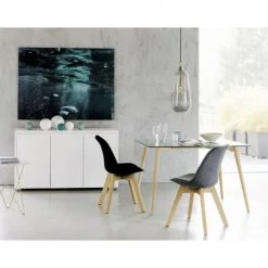 Maisons Du Monde Tables à Manger Table à Manger En Verre Et Chêne 6 Personnes L120 -Marquee Magasin table a manger en verre et chene 6 personnes l120 1000 7 1 165723 6