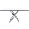 Angel Cerda Tables à Manger Table à Manger En Verre Trempé Et Pieds En Acier Inoxydable L160 -Marquee Magasin table a manger en verre trempe et pieds en acier inoxydable l160