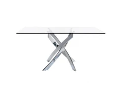 Angel Cerda Tables à Manger Table à Manger En Verre Trempé Et Pieds En Acier Inoxydable L180 -Marquee Magasin table a manger en verre trempe et pieds en acier inoxydable l160 3