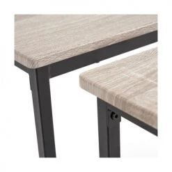 Wadiga Tables à Manger Table à Manger Et 2 Bancs Bois MDF Et Métal Noir -Marquee Magasin table a manger et 2 bancs bois mdf et metal noir 2